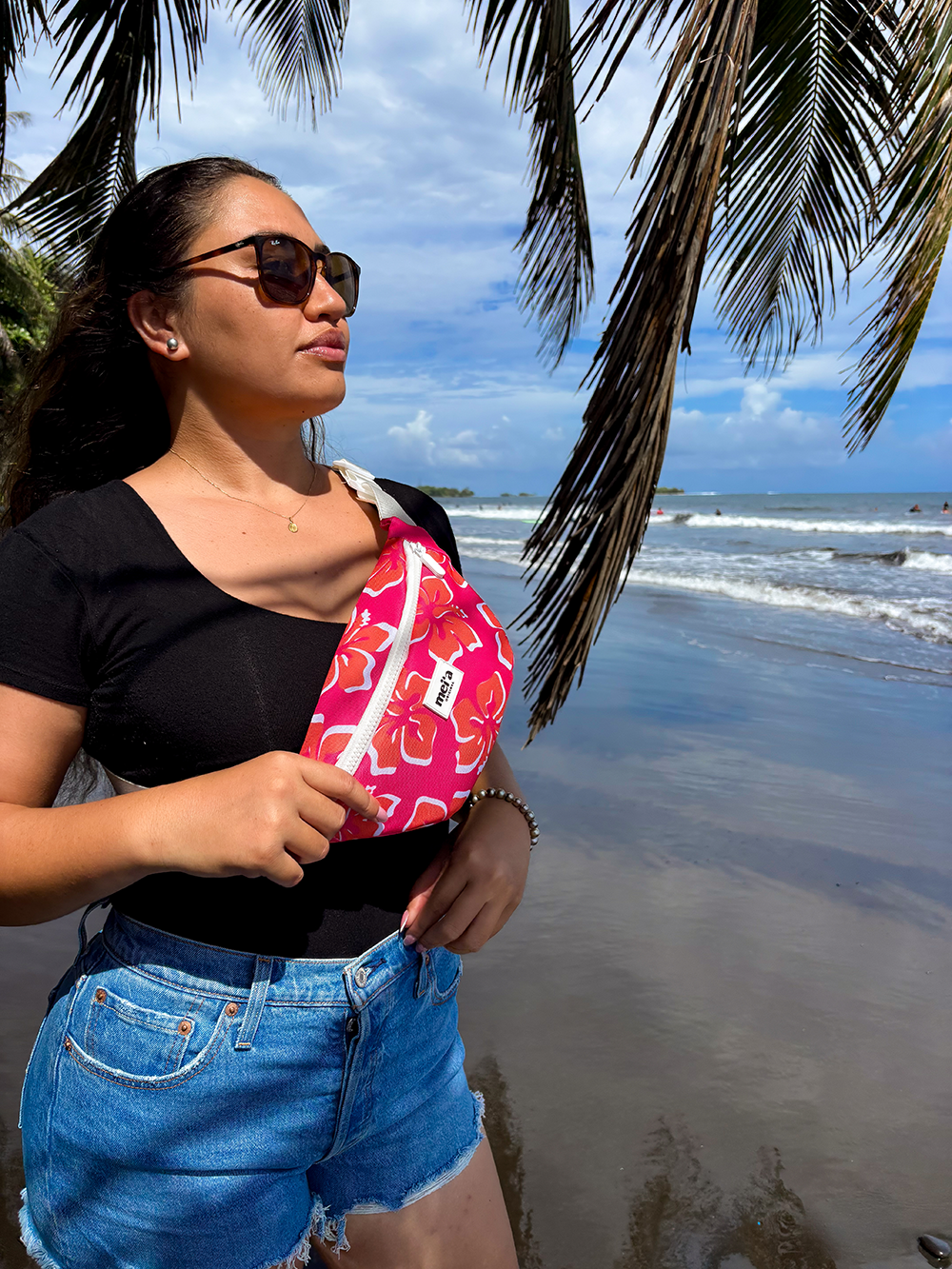 Sac Banane Hibiscus - Orange et Rose