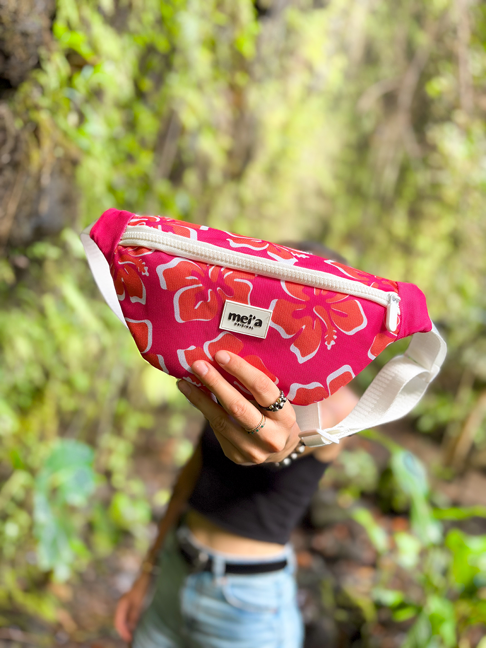 Sac Banane Hibiscus  -  Orange et Rose